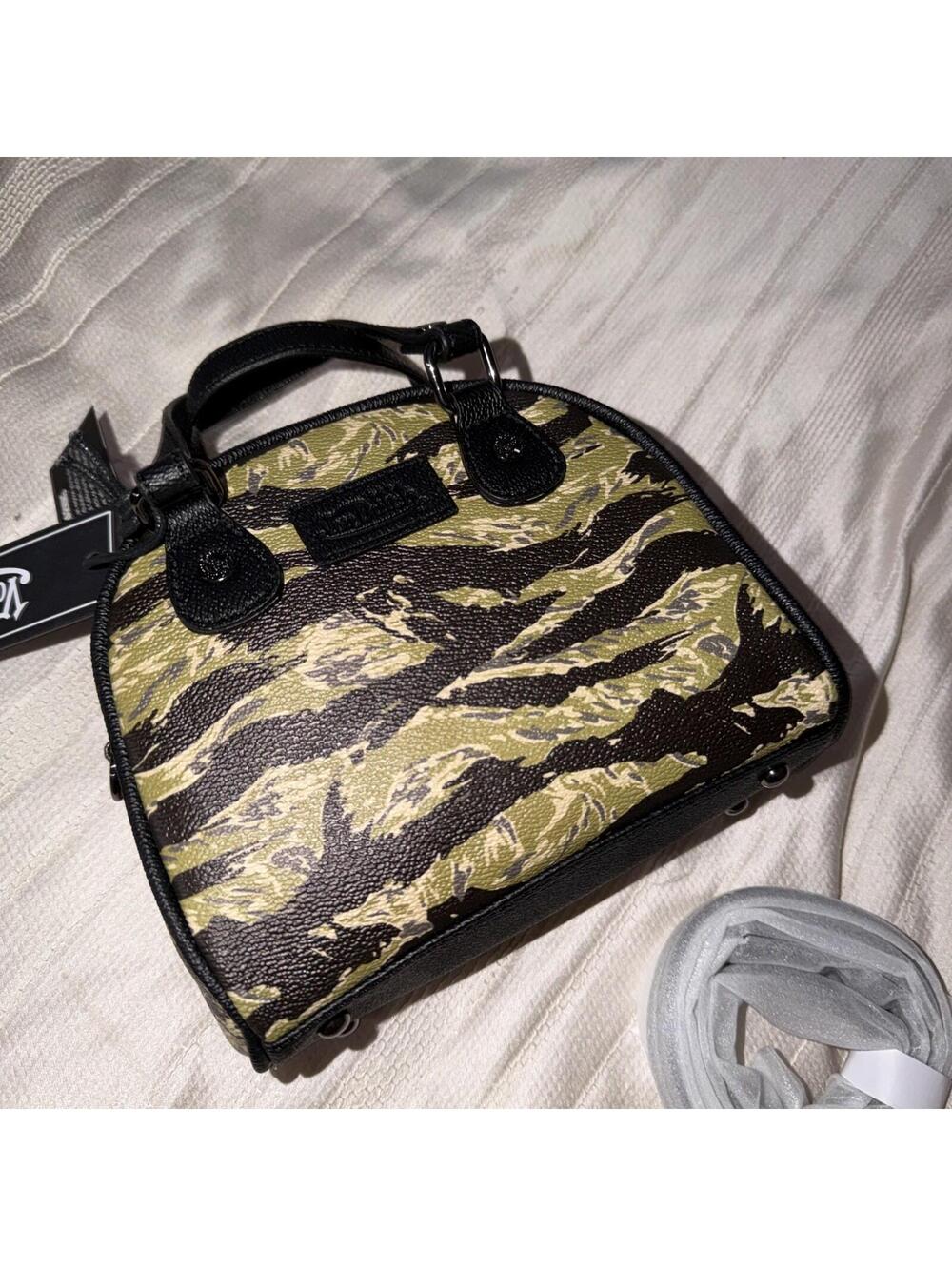 NEW w/ TAG Von Dutch SIBERIAN CAMO mini bowling bag clutch purse Y2K - Picture 4 of 8